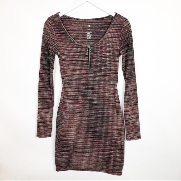 SO Dresses & Skirts - SO Crewneck Bodycon long sleeve Crewneck Dress Size XS Juniors